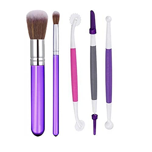 5 Pcs Cake Decorating Brushes, Fondant & Gum Paste Tool Set - color: 5PCS