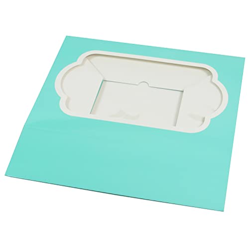 Global Sugar Art 14x10x5 Inch Quarter Sheet Box with Window, Blue, 5-Count - color: Designer Blue