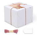 20Pcs Mini Cake Boxes with Window, 6x6x5 Inches White Bakery Boxes - color: White, size: 6x6x5 Inch