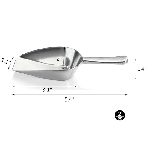 New Star Foodservice Cast Aluminum Flat Bottom Scoop, 2-Ounce, Silver - size: 2-Ounce