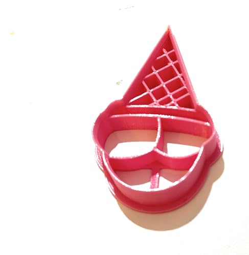 T3D Ice Cream Cone Cookie Cutter - Fondant & Biscuit Cutter for Kids Birthday Party Baking - Sugar Cookie Mold for Baking & Decorating