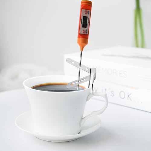 3 Pieces Thermometer Probe Pot Clip Holder Stainless Steel 3-Hole Ambient Temperature Readings for BBQ Smoker Oven Meat Grill Kitchen Clamp for Fryer Barbecue (3.5mm Hole Diameter)