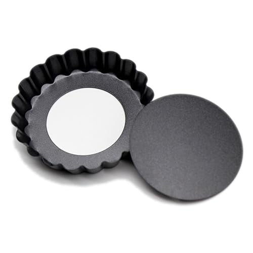 12 Packs Egg Tart Mold, 3 Inch Tart Molds with Removable Bottom, Non-Stick Pan Carbon Steel Egg Tart Molds, Muffin Cupcake Pudding Baking Cup Maker - for Pies, Cakes - size: 3 Inch