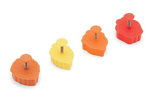 Fox Run Harvest Autumn Leaves 2" Pastry/Cookie/Pie/Fondant Stampers and Cutters, 4-Piece Set, Multicolor - style: Autumn Pie Cutters