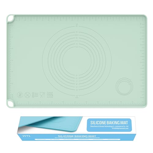 Silicone Baking Mat, Dough Rolling Mat, Pastry Mat for Rolling Dough, Silicone Rolling Mats for Pizza, Pie, Macaron, Bread (Sage Green, 24"×16") - color: Sage Green