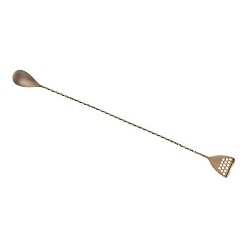 Barfly Bar Spoon with Strainer End, 15 3/4" (40.0 Cm), Antique Copper - color: Antique Copper, size: Strainer End 15 3/4" (40 cm)