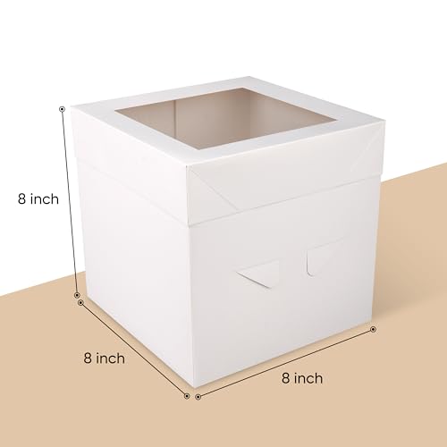 Cakebon Cake Box with Boards 8" Gold Round Smooth Cake Drum 1Pack - size: 8 inch, style: Gold - 2 Pack