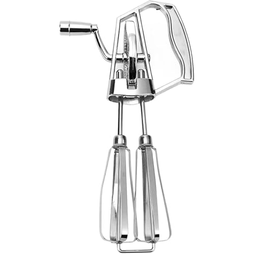 Practical Stainless Steel Hand Crank Eggs Beater with Double Mixing Heads Suitable for Kitchen Cooking and Mixing Use Baking Mixer Tool