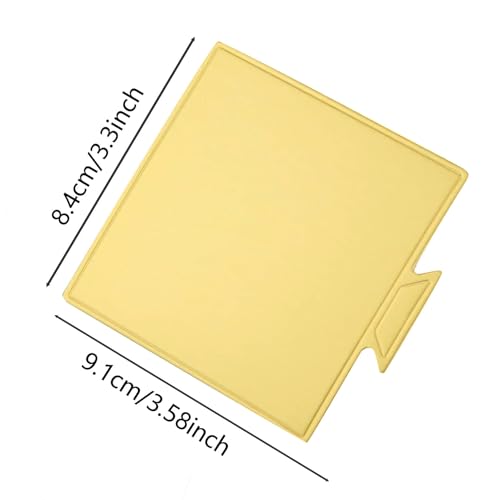 YYaaloa 200pcs 3.3 Inch Mini Square Golden Cake Boards Mousse Cupcake Base Paper Plates Dessert Board Base for Cake DIY, Baking Dessert Party Wedding Birthday (Square, 200pcs) (Pack of 2) - color: Square, size: 200pcs (Pack of 2)