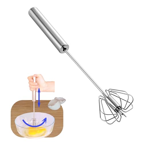 Stainless Steel Semi Automatic Whisk Egg Beater, 10in - size: 10in