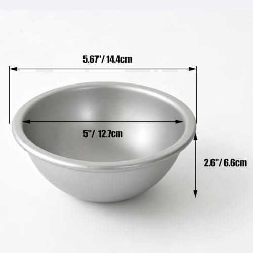Dome Cake Pan 5 Inch, Aluminum Hemisphere Cake Mold, Ball Shape - size: 5 Inch