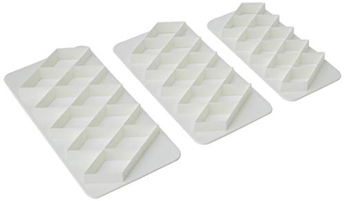 PME, Set of 3 Geometric Multicutters for Cake Design-Diamond XL-Size, Standard