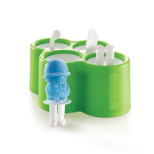 Zoku Safari Pop Molds, 4 Different Easy-release Silicone Popsicle Molds in One Tray, Fun Jungle-inspired Designs, BPA-free - style: Safari