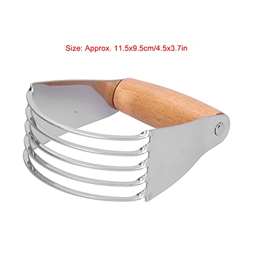 Pastry Cutter, Stainless Steel Dough Cutter, Pastry Blender with 5 Heavy Duty Blades and Comfortable Handle for Pastry Baking, Handle Length 7.5cm
