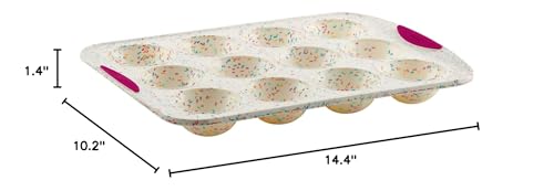 Trudeau Structure White Confetti Reinforced Silicone 12 Cup Dome Cake Pan/Mold (05118652) - size: Dome Cake Pan - 12 Cup