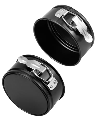 QWORK 4 Inch Springform Pan Set, Nonstick, Leakproof Mini Cheesecake Pans with Removable Bottom, Carbon and Stainless Steel Construction, 8 Pcs