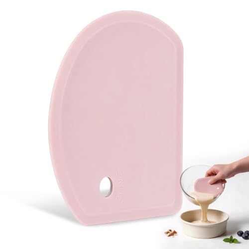 Flexible Dough Scraper with Metal Core: Silicone Bowl Scraper Bread Baking - color: Pink
