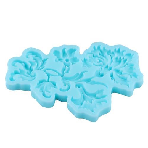 Baroque Flower Fondant Molds Flower Scroll Lace Silicone Mold - color: Style M