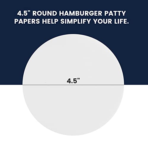 Yenmoz 500 PCS 4.5 Inch Hamburger Patty Paper Round White Parchment Paper - size: Round, 4.5 inch diameter