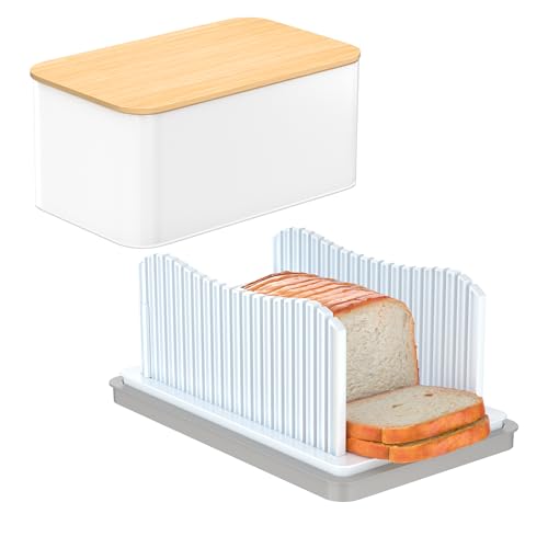 CAWIU Bread Slicer for Homemade with Box, Foldable Bread Slicing Guide - style: Bread Slicer with box