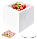 12 Inch Cake Box with Cake Boards, Disposable Cake Containers-3 Pack