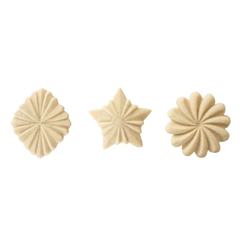 Nordic Ware Pretty Pleated Cookie Stamps Silver Cast Aluminum with Wood Handles, Grey, 3-Piece