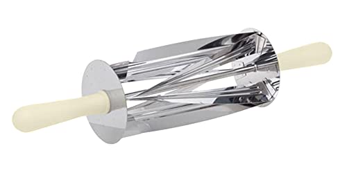 O'Creme Revolving Croissant Cutter with Stainless Steel Blades and Plastic Handles, Roller for Cutting out Triangles 3-3/4 Inch x 8-1/2 Inch for Crescent Pastry or Crescent Bread - size: 3-3/4" x 8-1/2" Triangle