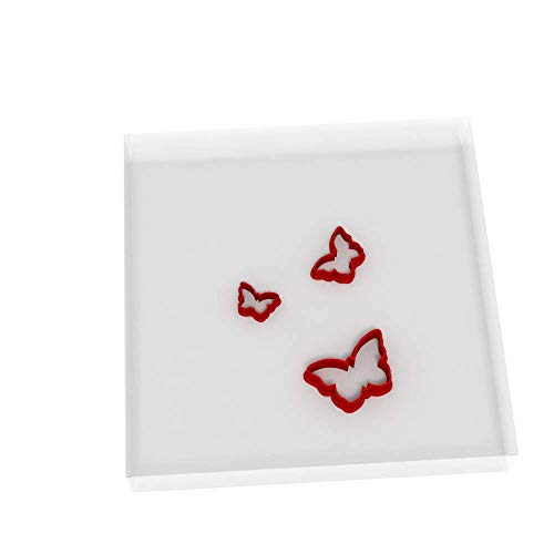JUST Tiny Butterfly Shape Cutters | Set of 3 Mini Plastic Cutter for Fondant, Clay, Crafts, Icing, Baking (1.25", 0.75", 0.5")