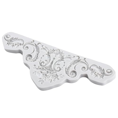 Lingzhi Baroque Style Fondant Mold Curlicues Scroll Lace Silicone Molds - color: Style E