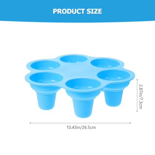 DOITOOL 6-Hole Silicone Ice Cream Mold for DIY Home Use, Blue
