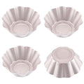 CHEFMADE Mini Pudding Pan Set, 3-Inch 4Pcs Non-Stick Egg Tart Mold Flower-shaped Pie Bread and Cake Pan Bakeware for Oven and Instant Pot Baking (Champagne Gold) - size: 06 - 3" Petal Pie 4Pcs