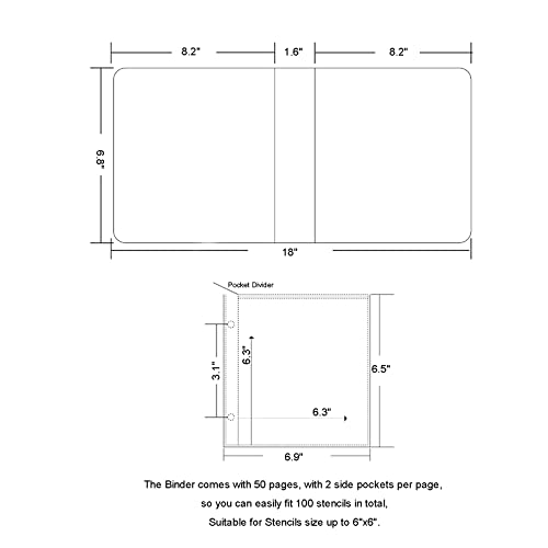 Cookie Stencil Storage Binder - Die Cut & Stamp Storage Holder - Baking Stencil Organizer (2 Pockets x 50 Pages) - size: 2Pockets x 50Pages