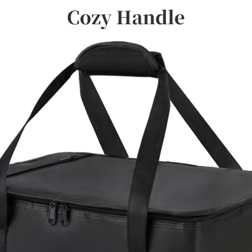 Bodaon Insulated Casserole Carrier Bag for Hot or Cold Food Transport Black - color: Black