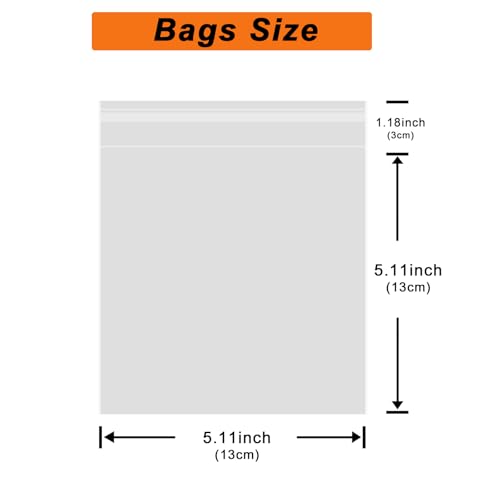 200 Pcs Self Sealing Cellophane Bags, 5x5 Inches Cookie Bags, Resealable Cellophane Bags Self Adhesive for Bakery Cookies Candy Snack - size: 5'' x 5''