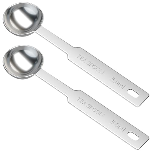 2PCS 1tsp(5ml) Stainless Steel Measuring Spoon - size: 1tsp