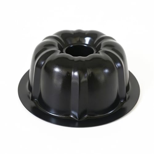 4 Inch Small Flute Tube Ring Cake Pan, Nonstick Kugelhopf Mold - color: 4 Inch - Black - Pumpkin
