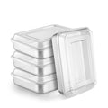 LIANYU 10 x 8 x 2 Inch Rectangular Baking Pan with Lid, 4 Pack Stainless Steel Sheet Cake Pan Set, Brownie Lasagna Bakeware for Kitchen Cooking, Dishwasher & Oven Safe (4 Pan +4 Lid) - size: 10.23 x 8 Inch