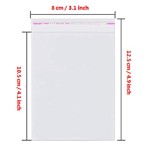 200pcs 3"x4" Clear Resealable Cellophane Bag Self Adhesive Seal - size: 3x4 Inch (Pack of 200)