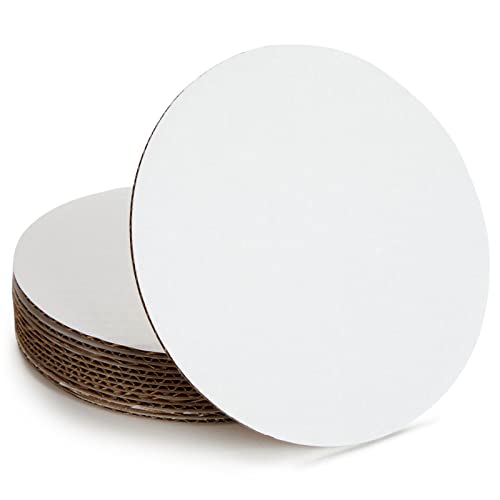 Juvale 6 Inch Round Cake Board - Cake Boards 6 Inch for Display - Disposable Tray Base for Easy Cleanup - Versatile Cardboard Circles for Crafts - 12 Pack, White
