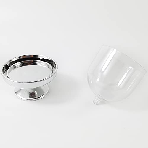 12PCS Mini Cupcake Stand, Tiny Cake Dome with Clear Plastic For Chocolate, Cheese, Coconut Macaroons, Rum Balls, Candies & More! (Silver) - color: Silver