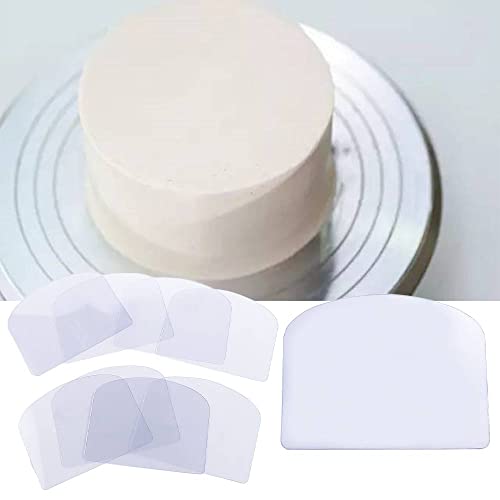 Leadigol 10Pcs Plastic Cake Scraper,Flexible Cake Fondant Smoother Shaper,Transparent Cake Cream Scraper,Icing Smoother for Bread Pastry Cake