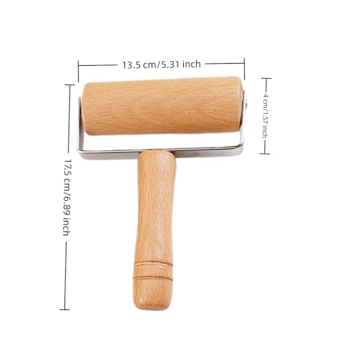 Stainless Steel & Beechwood Rolling Pin with Adjustable Thickness - Ergonomic Dumpling/Pasta Maker、Pizza, Kitchen Tool for Home Chefs, Dishwasher Safe & Rustproof Design (T) - size: T