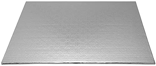 O'Creme Silver Wraparound Rectangular Cake Pastry Drum Board 1/4 Inch Thick, Quarter-Sheet Size (9-3/4 Inch x 13-3/4 Inch) - Pack of 10 - size: Quarter