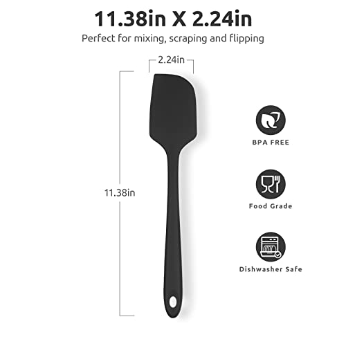 U-Taste Silicone Large Spatula, 600ºF High Temp Bowl Scraper, 11.38", Black - color: Black, size: 11.38 in (large spatula)