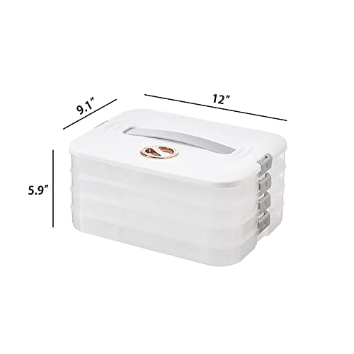 4-Layer Food Storage Containers with Lids Dumpling Storage Box