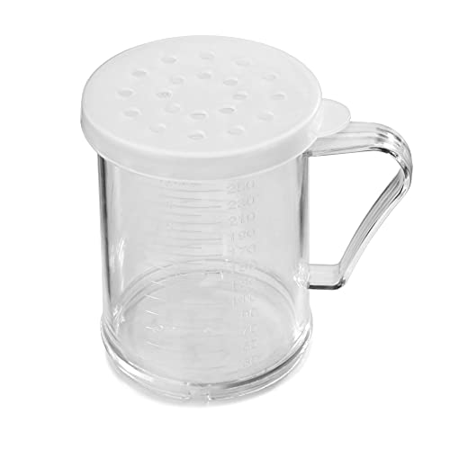 New Star Foodservice 22513 Plastic Dredge with 3 Snap-on Lid, Seasoning Sugar Spice Pepper Shaker, 10 OZ (Pack of 2) - size: 3 oz. (Pack of 2)