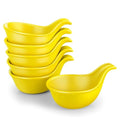 Flexzion Small Dipping Bowls with Handles, Ceramic Yellow, 3 oz, 6-Pack - color: Yellow