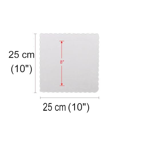 25 PCS 10 Inch Square White Cake Boards for 8 Inch Cakes, Mousse Display