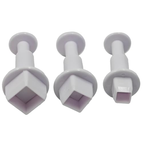 pson 3Pcs Plunger Cookie Cutter Set, Mini Plastic Biscuit Molds for Cake Decorating, Baking, Fondant, and DIY Crafts(Square) - size: Square