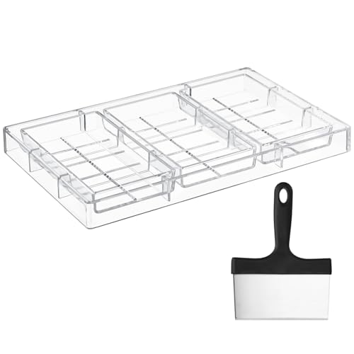 Polycarbonate Chocolate Molds, Chocolate Candy Mold with Chocolate Scraper, 3-Cavity Chocolate Making Molds for Smoothing Cheese, Cream (B) - color: B